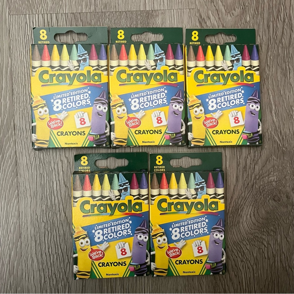 Limited Edition 8 Retired Crayola Crayons Brand New Pack Of 5